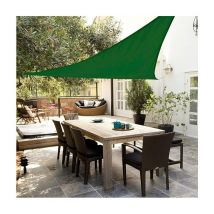 Store voile d'ombrage triangulaire en polyester 5 x 5 x 5 mètres, vert 150 gr/m2 uv pour jardin