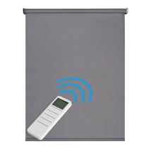 Store Occultant Motorise Store Enrouleur Occultant Automatique avec Batterie, Moteur et Telecommande Premium Gris, 120 x 250 cm
