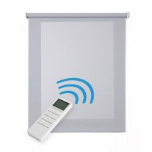 Estores Enrollables Screen Motorizados automatique con mando Tejido technique Aislante thermique Gris , 200 x 250 cm