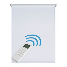 Store Occultant Motorise Store Enrouleur Occultant Automatique avec Batterie, Moteur et Telecommande Premium Blanc, 180 x 250 cm