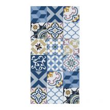 Tapis en vinyle VinylFloor, Tapis imprimé et antidérapant en pvc, Bleu, 120 x 180cm