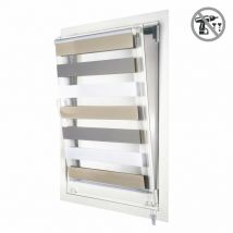 Store Jour/Nuit EasyFix, installation sans perchage, Blanc-gris-beige, 45 x 180cm