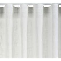 Rideau effet lin translucide avec oeillets ou ruban fronceur, taille xxl , Ruban Blanc, 200 x 300cm