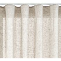 Rideau effet lin translucide avec oeillets ou ruban fronceur, taille xxl , Ruban Beige, 300 x 300cm