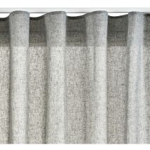 Rideau effet lin translucide avec oeillets ou ruban fronceur, taille xxl , Ruban gris, 300 x 300cm
