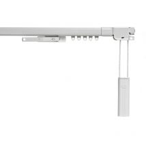 Rail de rideau, rail métallique extensible, Blanc, 160 a 300cm