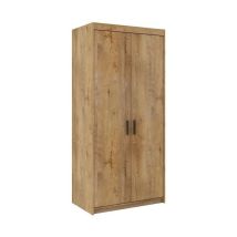Stores Deco - Armoire Tucson 112, Lefkas Chêne, 191x90x53cm, Portes D'Armoire: Avec Des Charnières - Lefkas Chêne