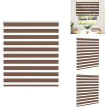 Store zèbre marron 130x100cm largeur du tissu 125,9cm polyester - Store Zébré - Stores Zébrés - Store à Enrouleur Zébré - Double Store à Enrouleur
