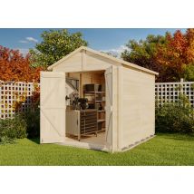 Storehaus - Cabane à outils double pente Serena Naturel , 12 mm Épaisseur de paroi 186,2 x 246,2 cm