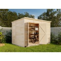 Storehaus - Cabane à outils avec toit monopente Security Naturel , 12 mm Épaisseur de paroi 186,2 x 306,2 cm