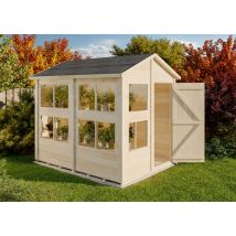 Storehaus - Cabane à outils double pente Greta Naturel , 12 mm Épaisseur de paroi 186,2 x 246,2 cm