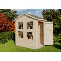 Storehaus - Cabane à outils double pente Greta Naturel , 12 mm Épaisseur de paroi 186,2 x 126,2 cm