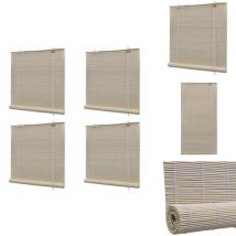 Stores à rouleau Bambou naturel 4 pcs 120x160 cm - Stores Vénitiens - Stores En Bois - Décoration Intérieure - Habillage De Fenêtre - Rideaux