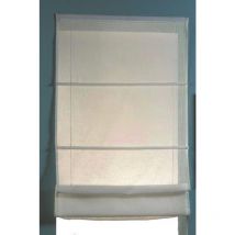 Store bateau en étamine blanc Blanc 45x180cm