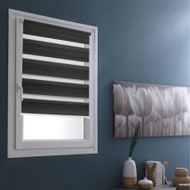 Lot de 2 stores jour nuit basiques - Gris - L55 x H100cm