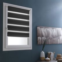 Store enrouleur jour nuit basique - Gris - L65 x H100cm
