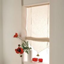 Store Relevable Beige avec Pompon 45x165 cm