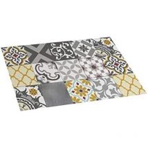 Tapis Vinyle Croma Patch Gris-Ambre 45x75cm