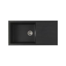 Stradour Evier A Encastrer Cube, En Smc Noir Paillete - 06, 1 Bac, Dim. 100 50 Cm, Vidage Manuel