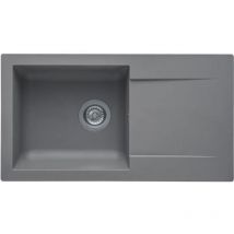 Stradour - Evier a encastrer einna, en smc gris beton - 16, 1 bac, dim. 78 43,5 cm, vidage manuel