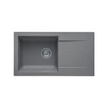 Stradour - Evier a encastrer einna, en smc gris beton - 16, 1 bac, dim. 78 43,5 cm, vidage manuel