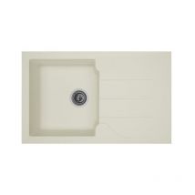 STRADOUR Evier cuisine a encastrer 1 bac + 1 egouttoir Aloa - Resine - 81 x 50 cm - Blanc