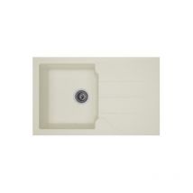 STRADOUR Evier cuisine a encastrer 1 bac + 1 égouttoir Aloa - Résine - 81 x 50 cm - Blanc