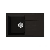 Stradour - Evier cuisine a encastrer 1 bac + 1 égouttoir Alineo - Composite mmc - 81 x 50 cm - Noir