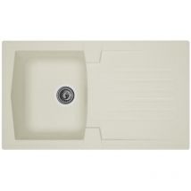 Stradour - Evier cuisine a encastrer 1 bac + 1 egouttoir Arena - Resine - 86 x 50 cm - Blanc
