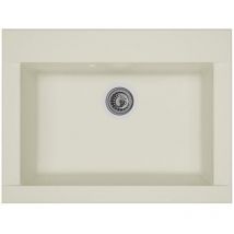 Stradour - Evier cuisine a encastrer 1 bac sans egouttoir Hexo - Resine - 66 x 50 cm - Blanc