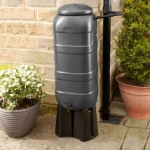 Water Butts Direct - Straight 100L grey RainSaver Kit (Includes Stand & Diverter)