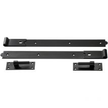 Perry - 300mm Straight Bands & Hooks on Plate Black (pr)