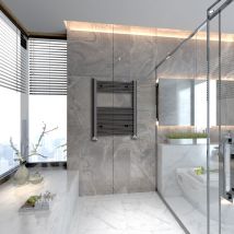Black Straight Bathroom Towel Radiator Modern Design 800x500mm - Black