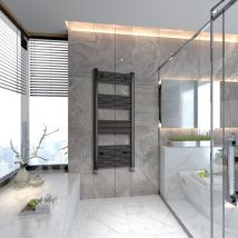 Black Straight Bathroom Towel Radiator Modern Design 1400x400mm