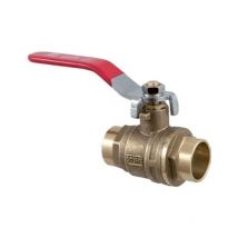 Goshe - Straight Shutoff Valve 18mm Soldered Radiator Heater DN18 with Red Handle