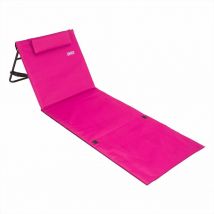 DETEX Strandmatte mit Rückenlehne Gepolstert Sonnenliege klappbar UV-beständig Tasche Reißverschluss Kissen Tragegurt Garten Camping Picknick