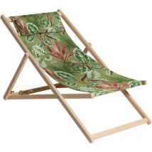Strandstuhl aus Holz Cala 55x90x87 cm Grün Madison