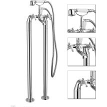 Nes Home - Stratford Traditional Freestanding Floor Mounted Bath Shower Mixer Tap With Handheld Kit