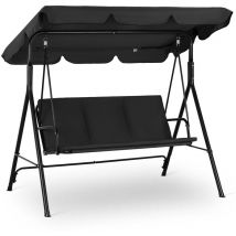 Strattore - Balancelle Hollywood Balançoire Swing de jardin 175 x 110 x 153 cm - Noir