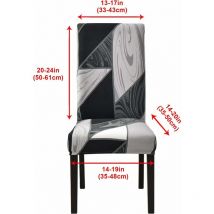 Stretch Chair Cover, Set of 6 Dining Chair Cover, Universal Washable Modern Slipcovers Chair Cover,Black Geometry(6 Pièces)