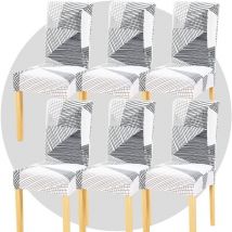 Stretch Chair Covers Slipcovers Set of 6 Printed Stretchable Dining Chair Slipcover Washable Removable for Kitchen,Hotel,Restaurant