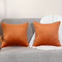 Dksfjkl - 50x50 Set of 2 Decorative Velvet Cushion Cover Orange Cushion for Couch and Bed, Couch Home Decor Pillow Case(20inchx20inch)