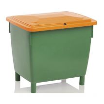 Streugutbehälter L945xB725xH930 mm 400 l hd-pe grün/orange ohne Entnahmerutsche