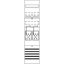 Zählerfeld 2Z vorverdrahtet BF17M2 – 2 Zählerplätze – Schutzart IP2XC – Breite 250 mm – Höhe 1050 mm – grau RAL 7035