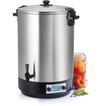 Stérilisateur Électrique Inox 45l 2500w Avec Robinet Et Minuteur – Programme Automatique Jusqu'à 180 Min – Couvercle Verrouillable – Nature&saveurs