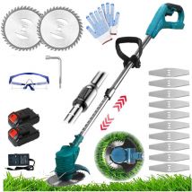 Pedony - Strimmers sans fil, batterie électrique sans fil coupe d'herbe 18V Cutter d'arbre à étage strimage avec kit de lames, batterie 2x3.0a,