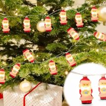 Stringhe di luci natalizie, illuminazione a 10 LED di Babbo Natale, luci natalizie, per feste, Natale, Capodanno, compleanno, matrimonio, ghirlanda