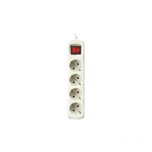 Striscia elettrica con 4 prese Interruttore e cavo 3 metri Colore Blanco