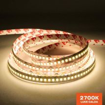 Striscia Led Serie h.e. 96W 12.500lm 24V IP20 pcb 10mm Bobina da 1050 smd 2835 - Calda 2700K