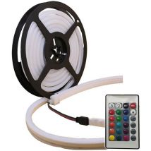 Striscia rgb Multicolore 120 led neon 5m tubo flessibile luminoso 12v strip bobina IP65